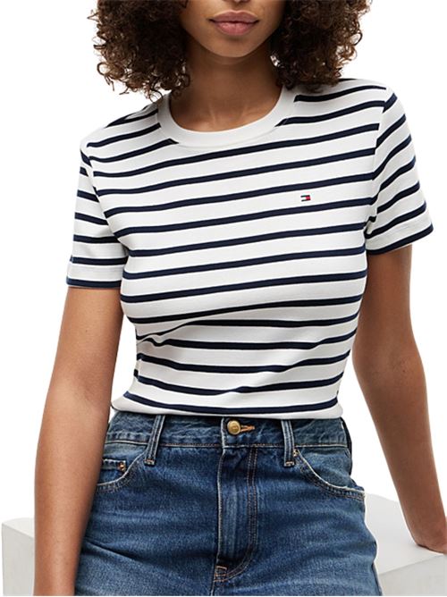 T-shirt slim fit a righe Tommy Hilfiger | WW0WW4058703L